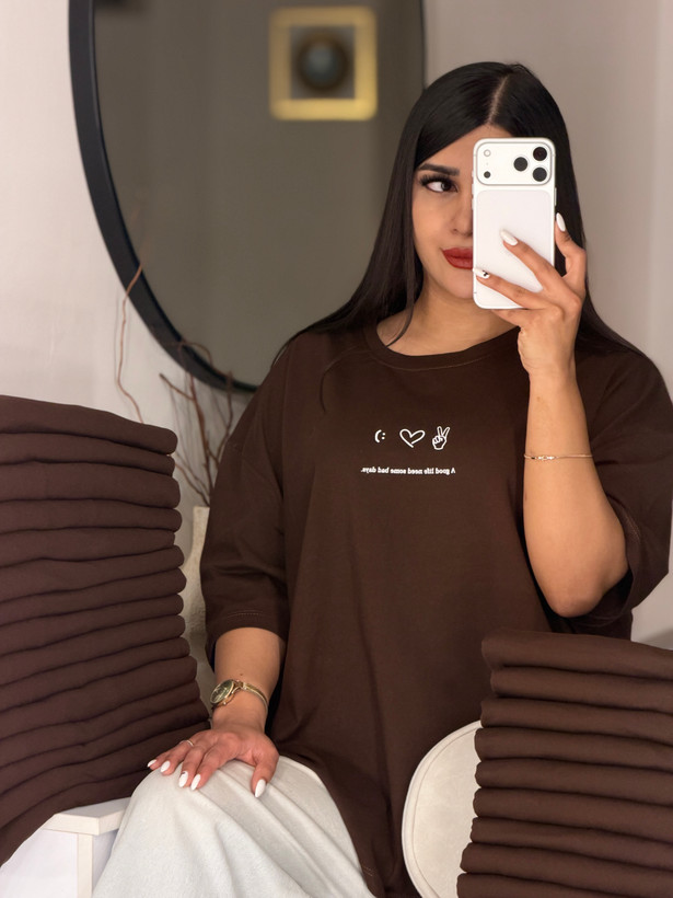 تیشرت باکسی طرح ✌🏼♥️😊