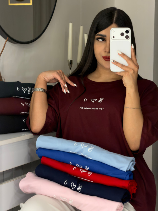 تیشرت باکسی طرح ✌🏼♥️😊