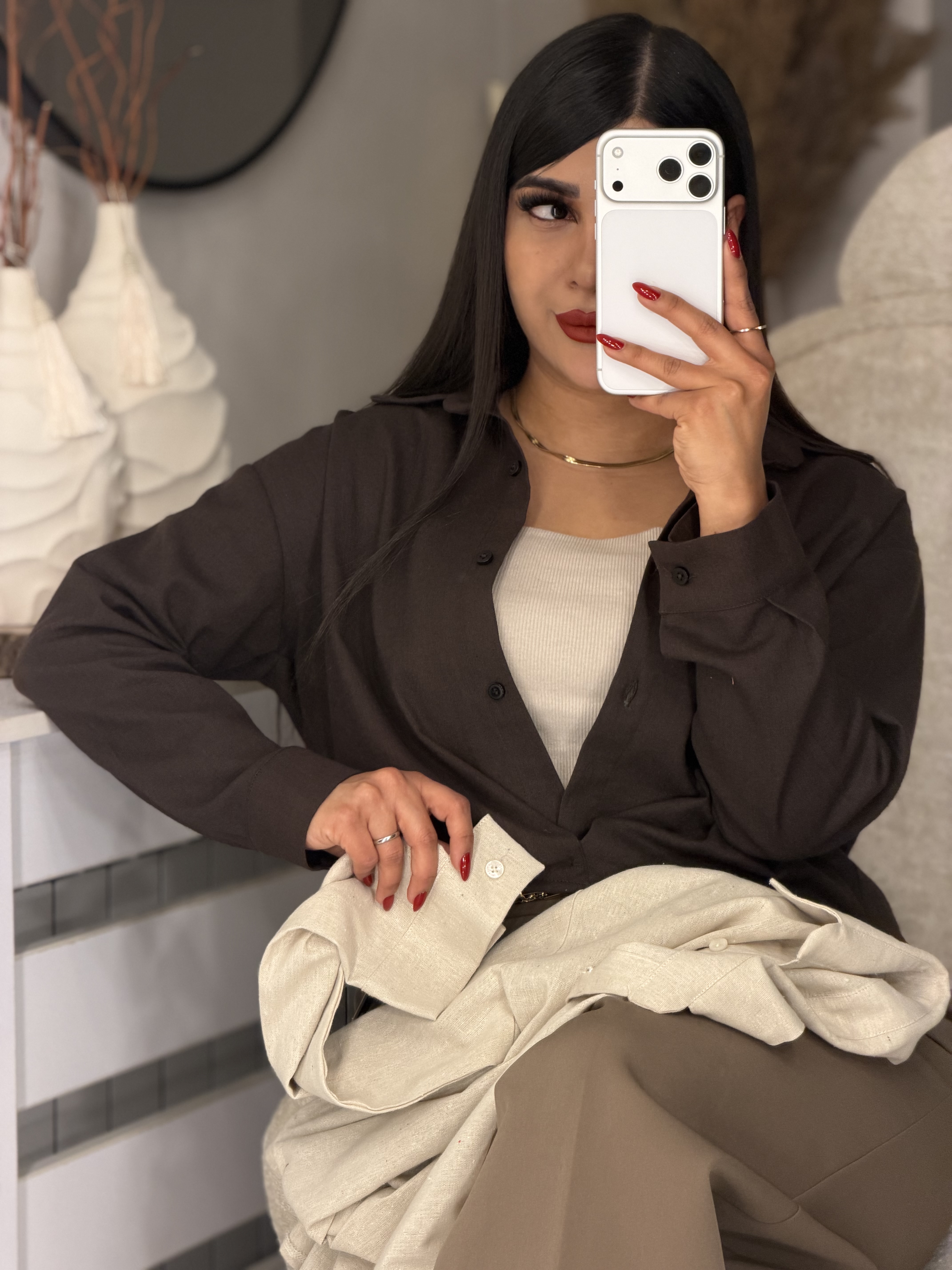 شومیز لینن گره ثابت 🪢