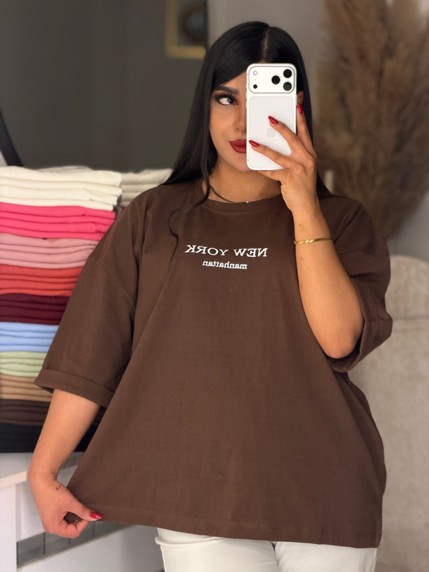 تیشرت باکسی آستین پاکتی💌 طرح NEW YORK