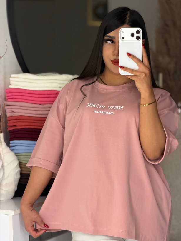تیشرت باکسی آستین پاکتی💌 طرح NEW YORK