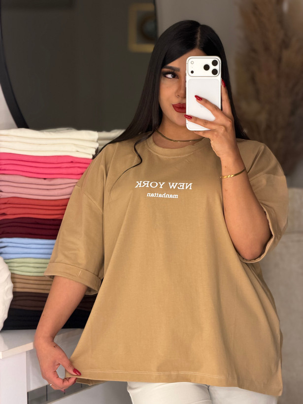 تیشرت باکسی آستین پاکتی💌 طرح NEW YORK