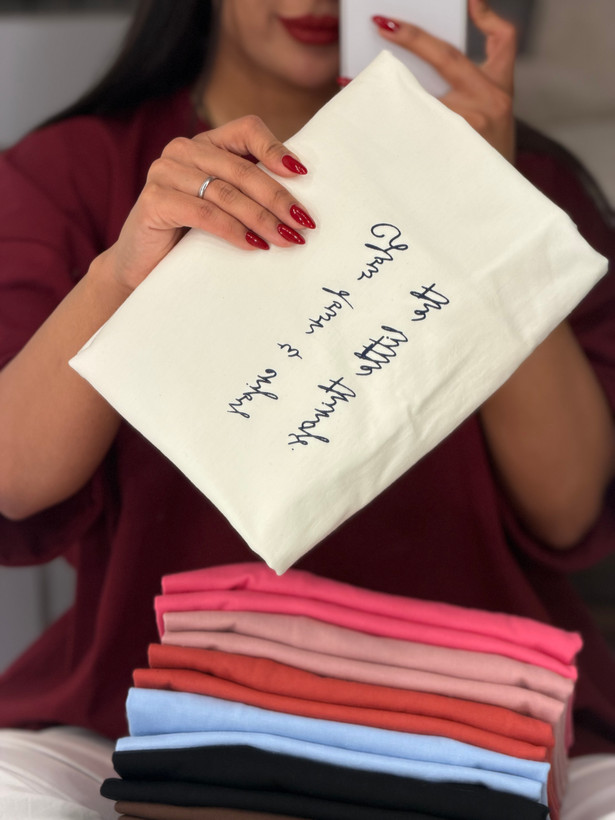 تیشرت باکسی آستین پاکتی💌 طرح The little