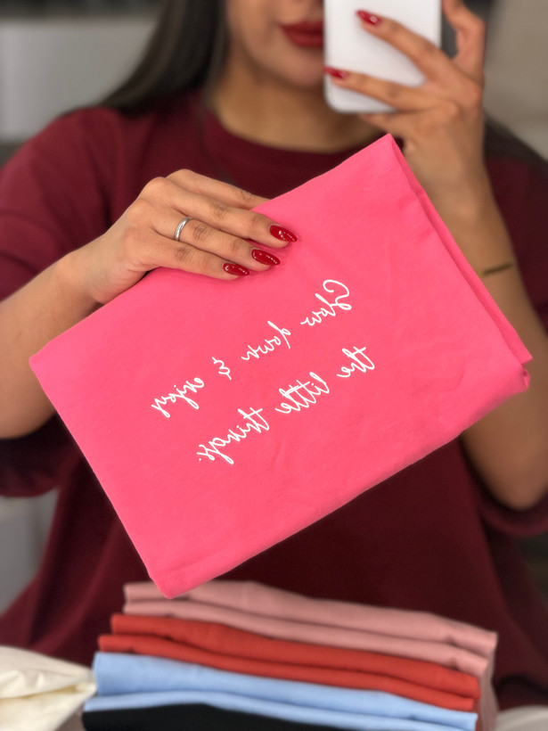 تیشرت باکسی آستین پاکتی💌 طرح The little