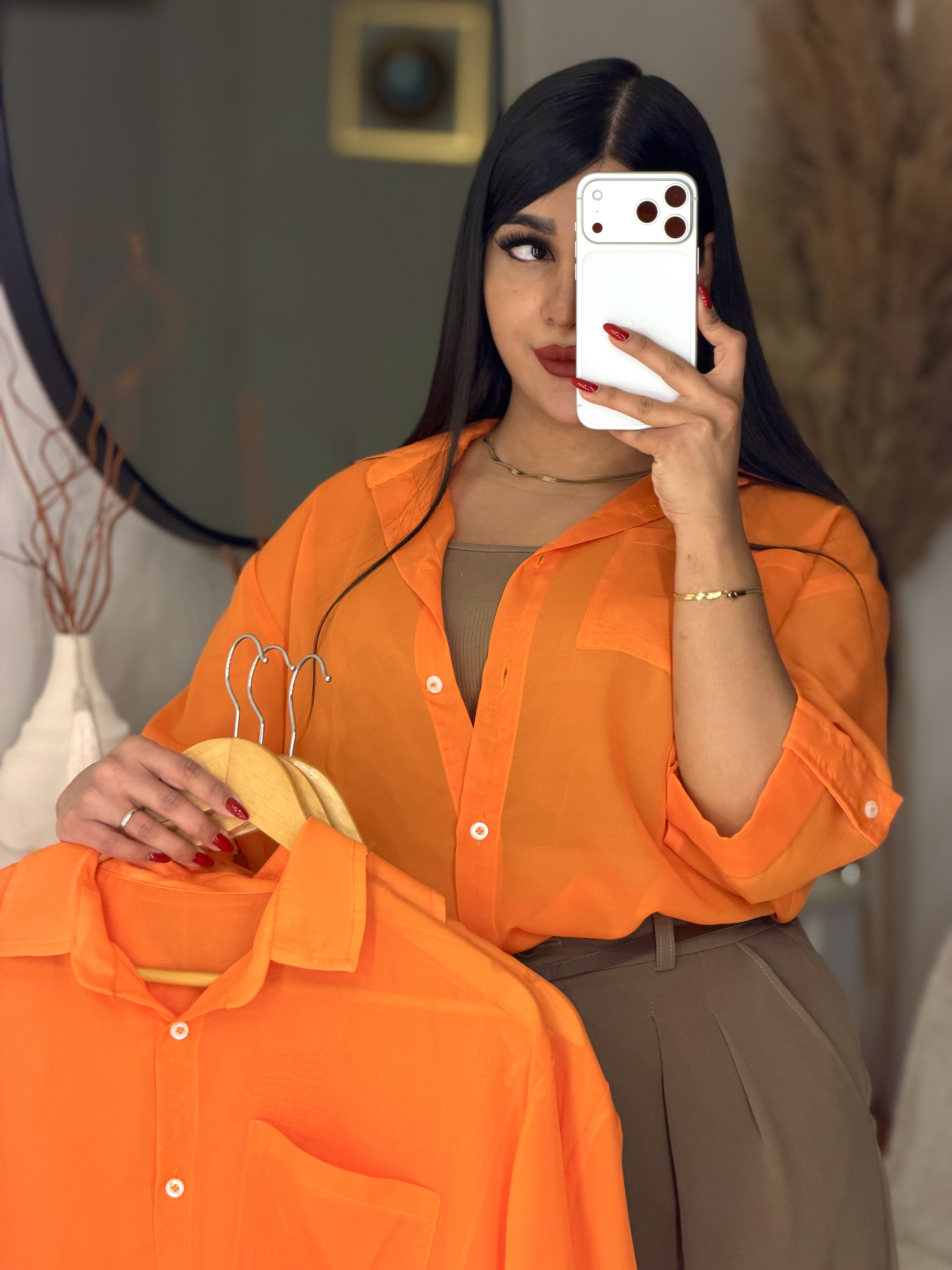 شومیز حریر ORANGE 🍊🧡