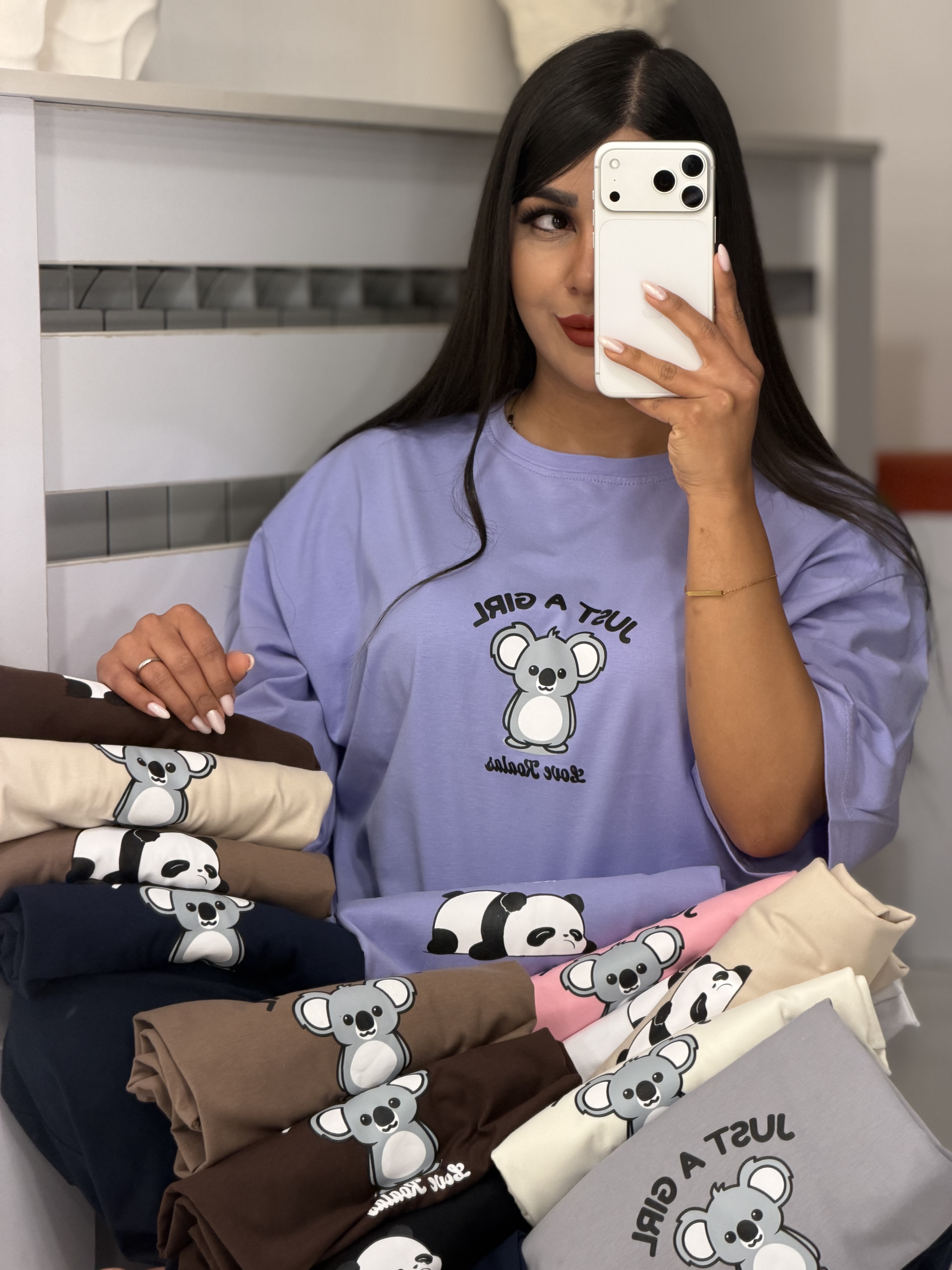 تیشرت باکسی 🐨JUST A GIRL 🐨