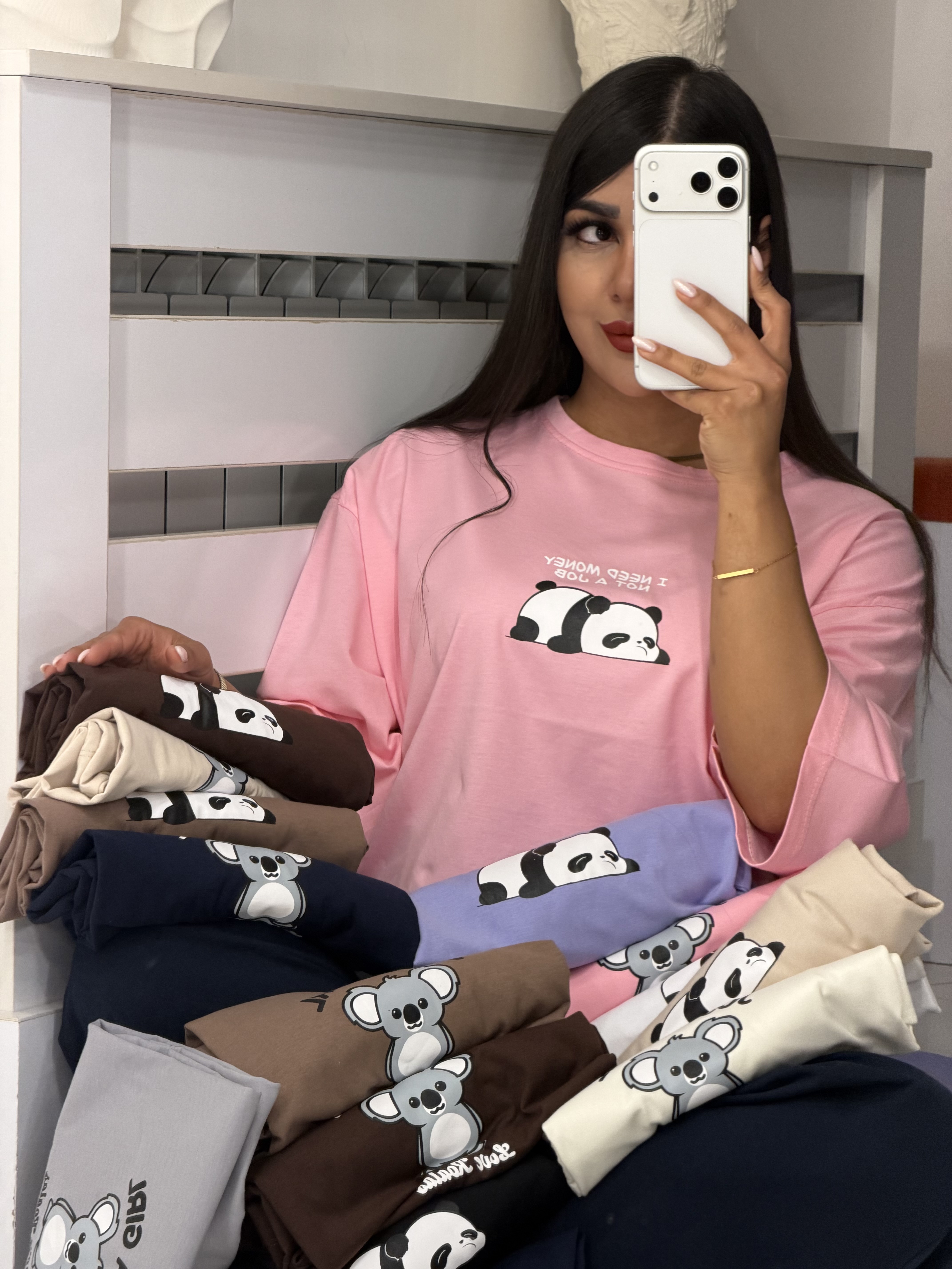 تیشرت باکسی 🐼I NEED MORE NOT A JOB 🐼