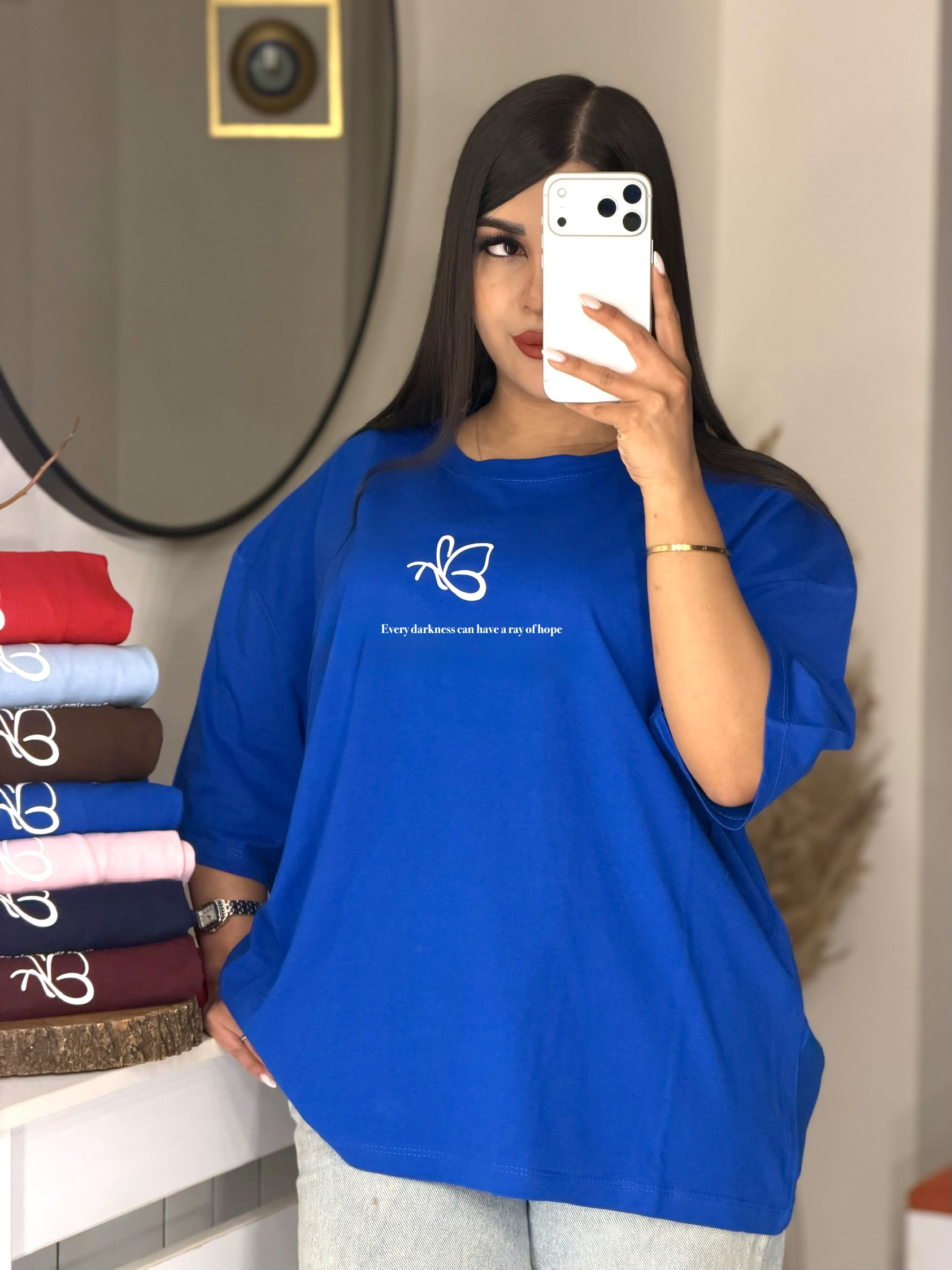 تیشرت باکسی 🦋 Every darkness can have a ray of hope 🦋
