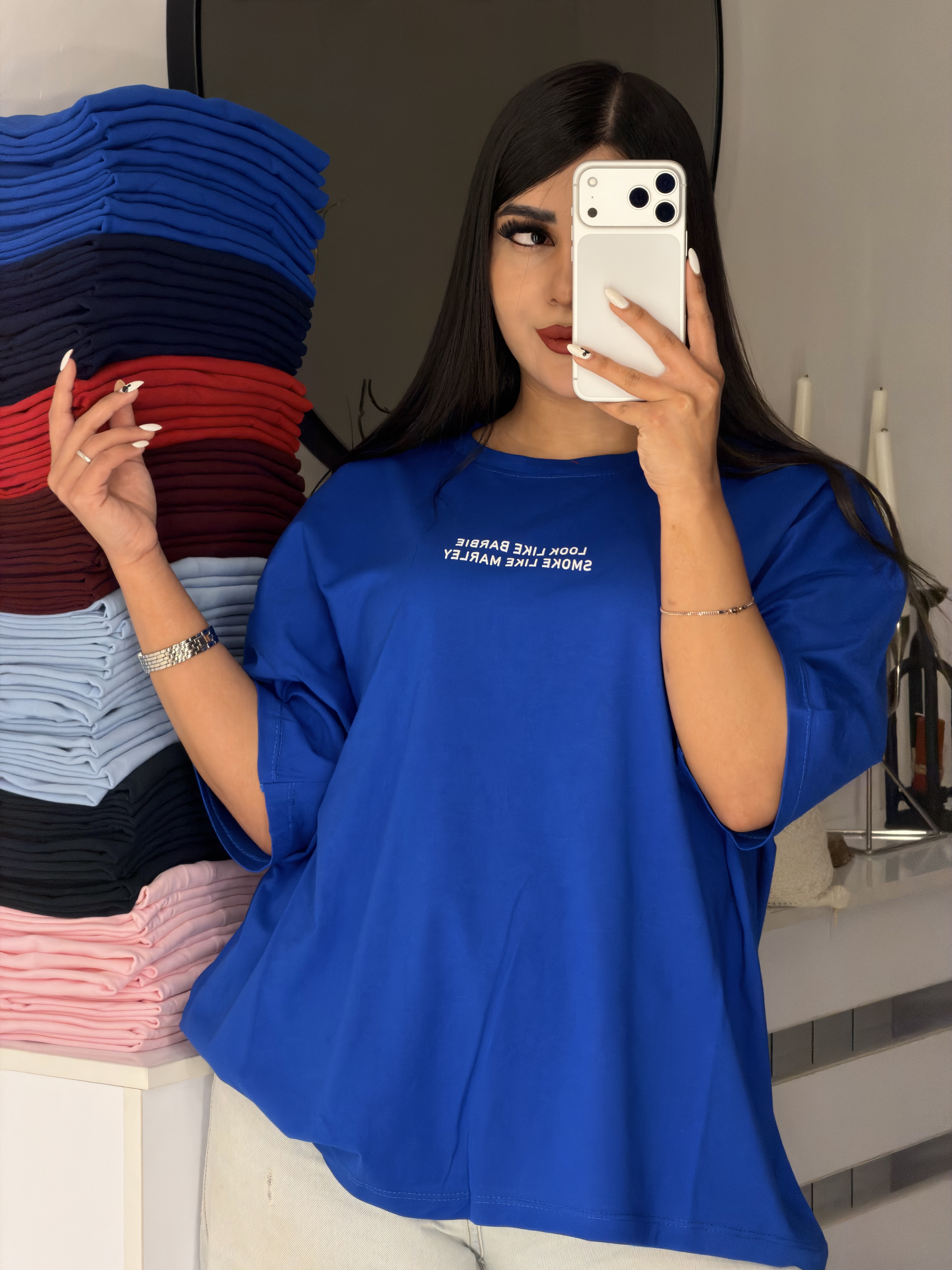 تیشرت باکسی طرح LOOK LIKE BARBIE 👀