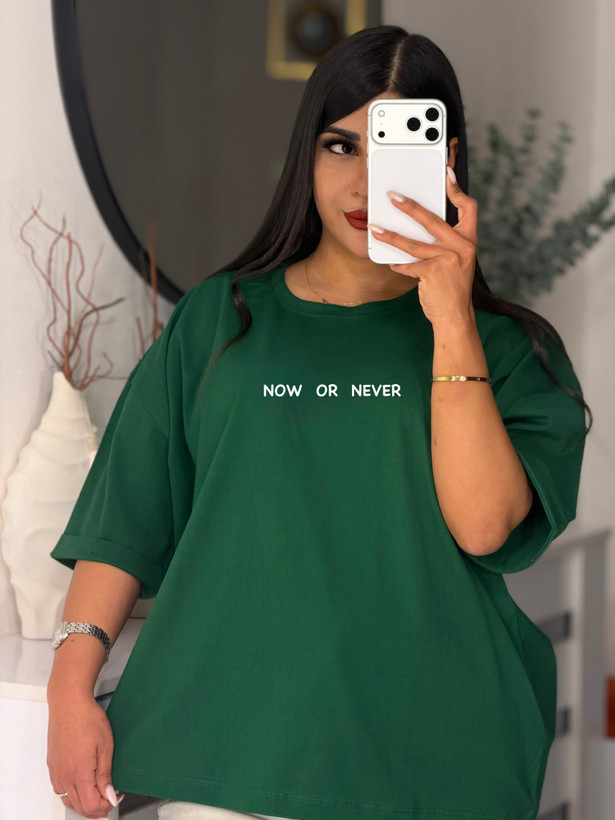 تیشرت باکسی آستین پاکتی NOT OR NEVER💌