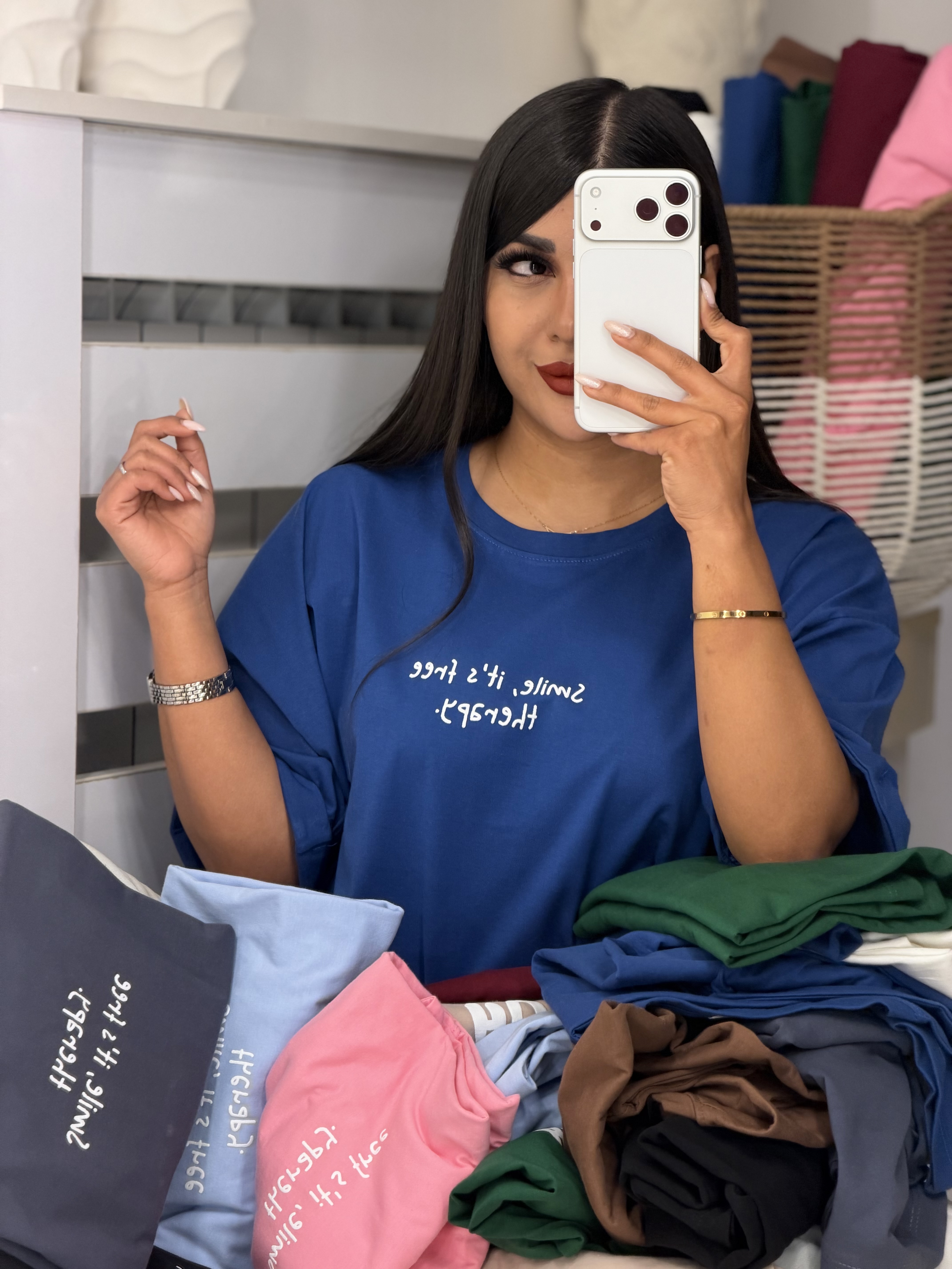 تیشرت باکسی آستین پاکتی SMALL 💌