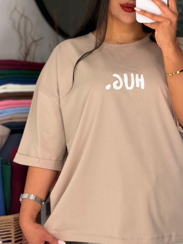 📍تیشرت باکسی آستین پاکتی HUG 🤗 💌