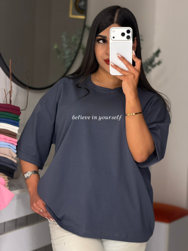 تیشرت باکسی آستین پاکتی 𝒷𝑒𝓁𝒾𝑒𝓋𝑒 𝒾𝓃 𝓎𝑜𝓊𝓇𝓈𝑒𝓁𝒻 💌