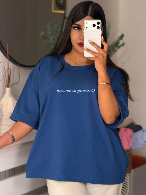 تیشرت باکسی آستین پاکتی 𝒷𝑒𝓁𝒾𝑒𝓋𝑒 𝒾𝓃 𝓎𝑜𝓊𝓇𝓈𝑒𝓁𝒻 💌