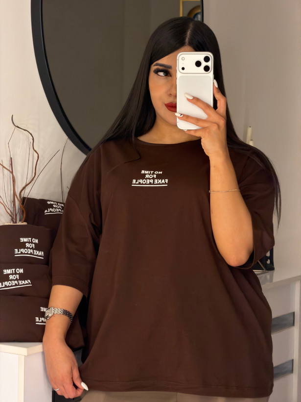 تیشرت باکسی NO TIME FOR FAKE PEOPLE