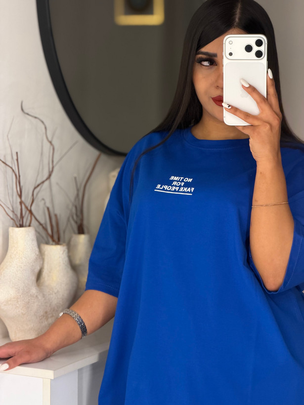 تیشرت باکسی NO TIME FOR FAKE PEOPLE