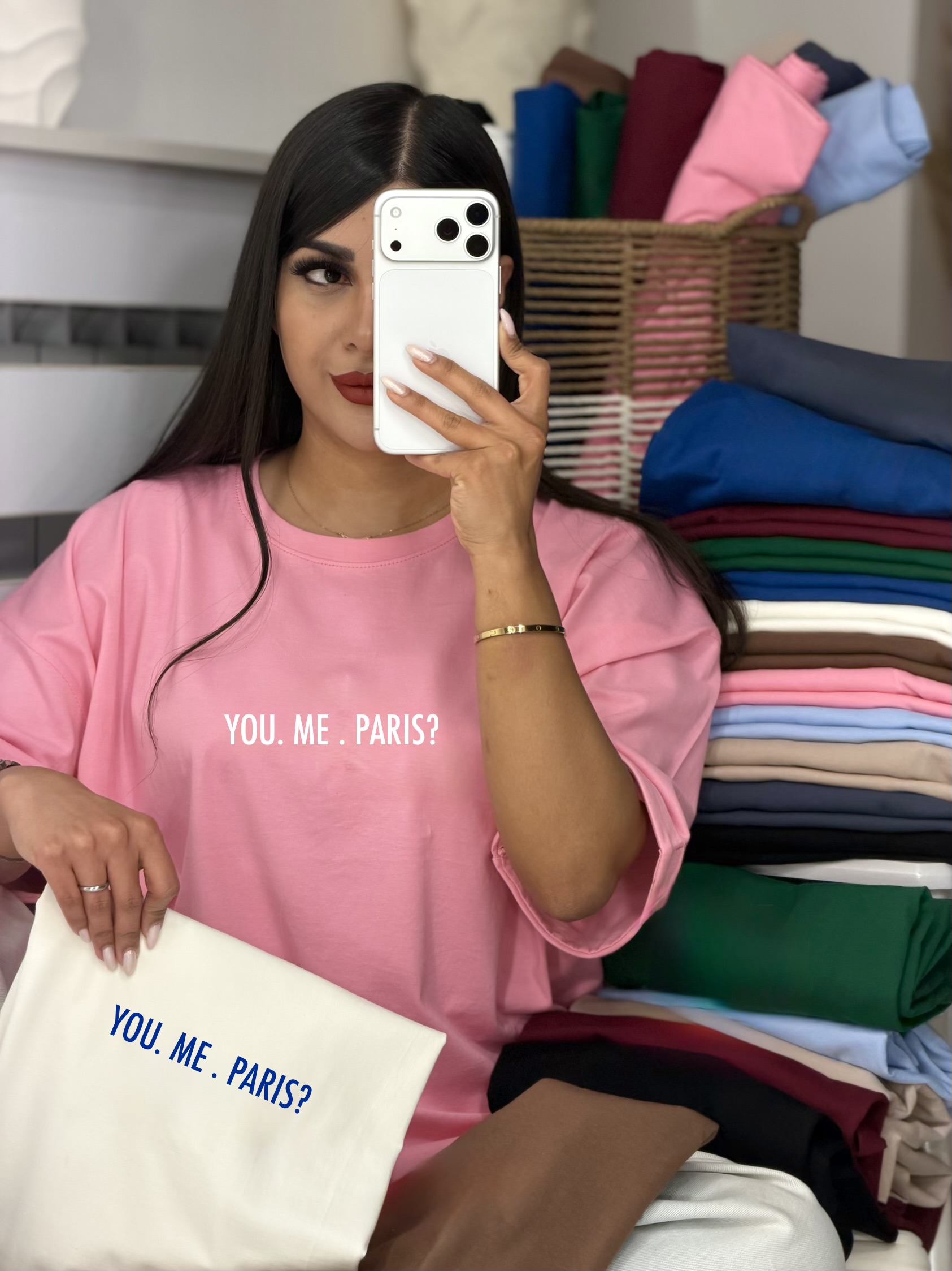 تیشرت باکسی آستین پاکتی ? YOU . ME . PARIS 💌