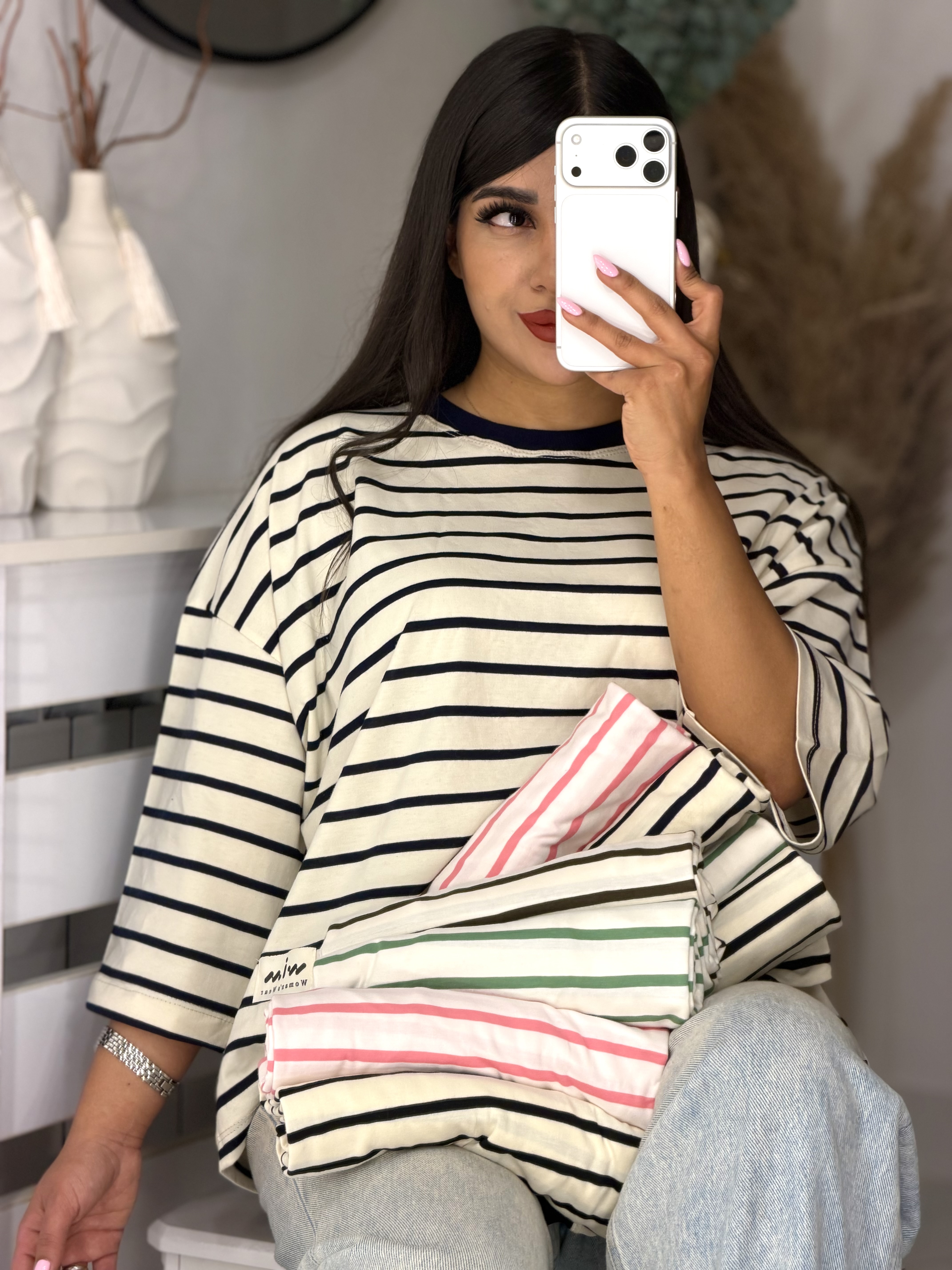تیشرت باکسی راه راه
