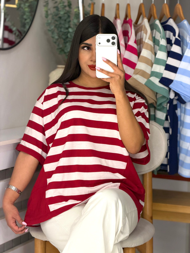 تیشرت باکسی راه راه 🌈