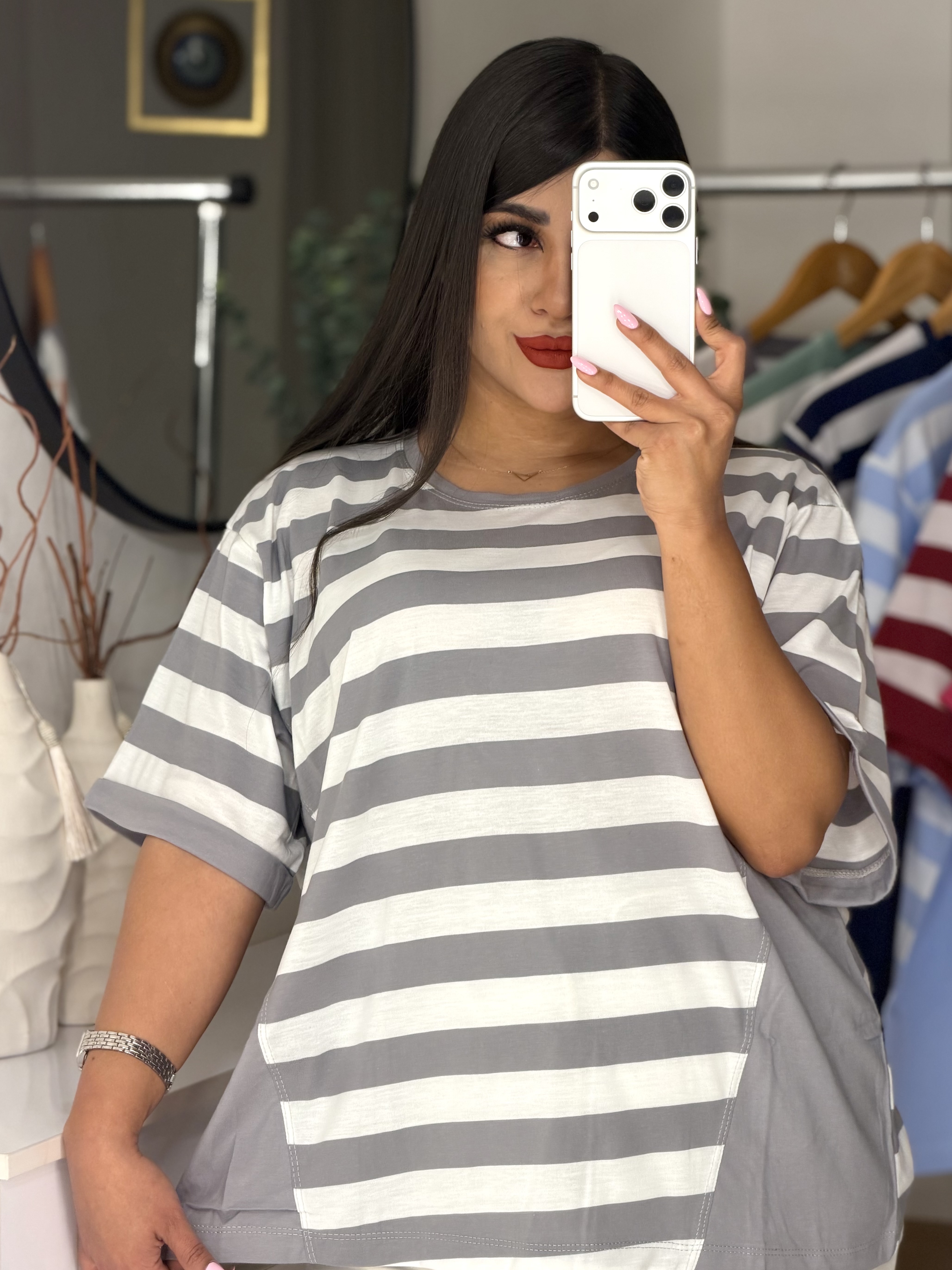 تیشرت باکسی راه راه 🌈